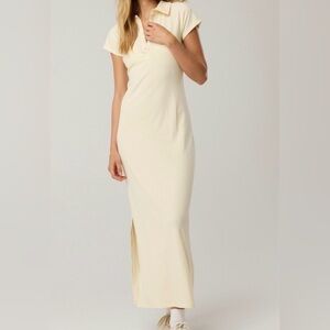 Aerie Ribbed Polo Maxi Dress